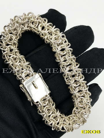 Женский браслет маркиз из белого серебра с замком коробка 
