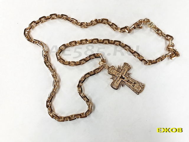 Якорная цепь из золота с крестом